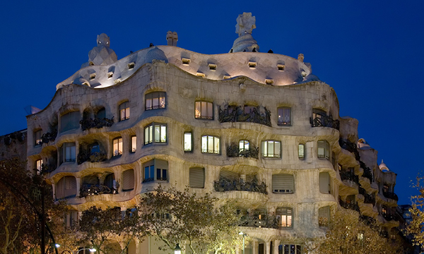 La Pedrera or Casa Mila from Antoni Gaudi in Barcelona