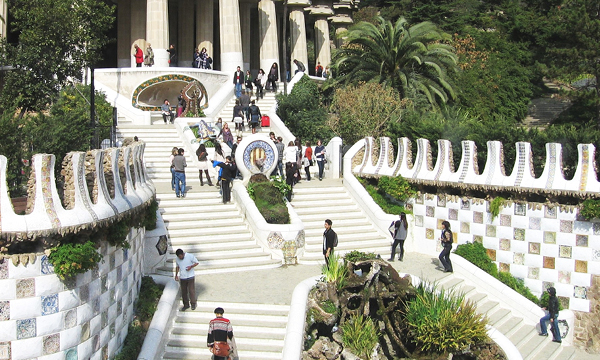 Front of Parc Güell from Antoni Gaudi must see in Barcelona